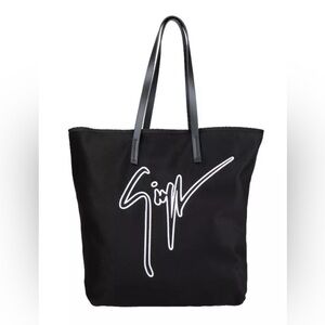 Giuseppe Zanotti Black tote Logo Flannel Handbag